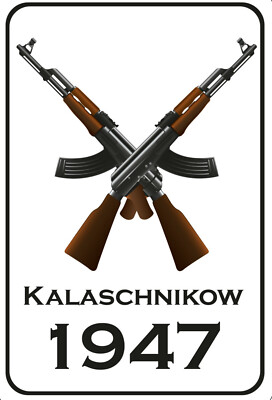 Holzschild 20x30 Kalaschnikow AK 47 AKM 74 Sowjetunion Rußland Wand Deko Sammler