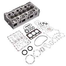 Complete Cylinder Head with Valves + Full Gasket Kit for Kubota D850 D950 F2100E