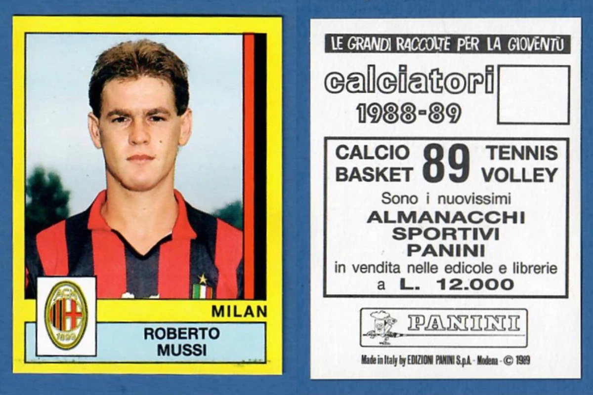Figurine Panini Supersport 1988 – Milan – Van Basten (Dos Baresi) – Neuve