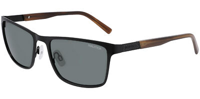 Nautica Polarized Men's Satin Black Square Sunglasses