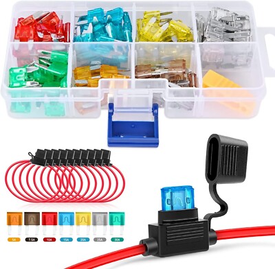 Nilight 120 PCS Mini ATM/APM Blade Fuse 5A/7.5A/10A/15A/20A/25A/30A AMP Assorted