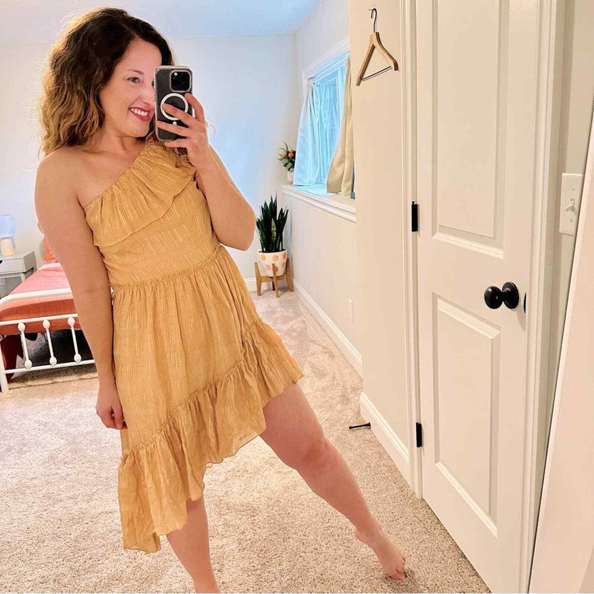 loveshackfancy gold dress Liria Sequin Mini Dress main image 1