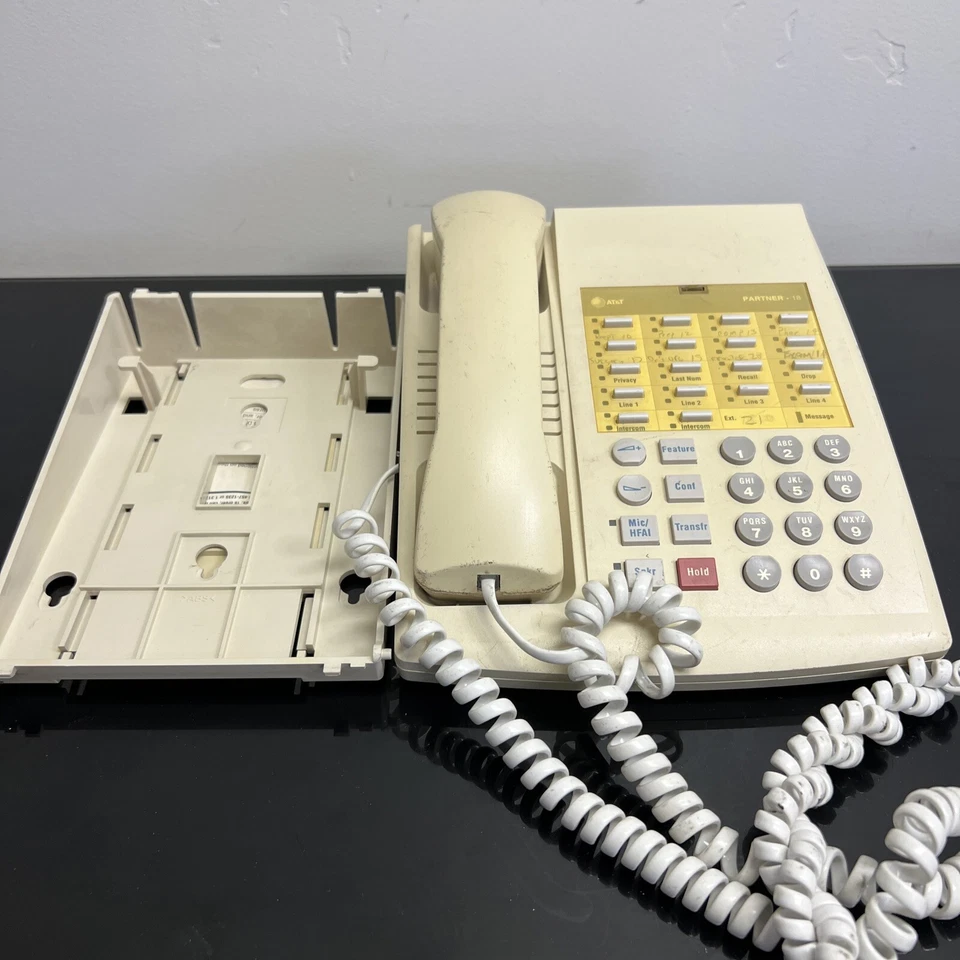 AT&T - 538E - Teléfono fijo para el hogar y la oficina - Blanco/Beige - ¡Funciona! Foto 3 de 4