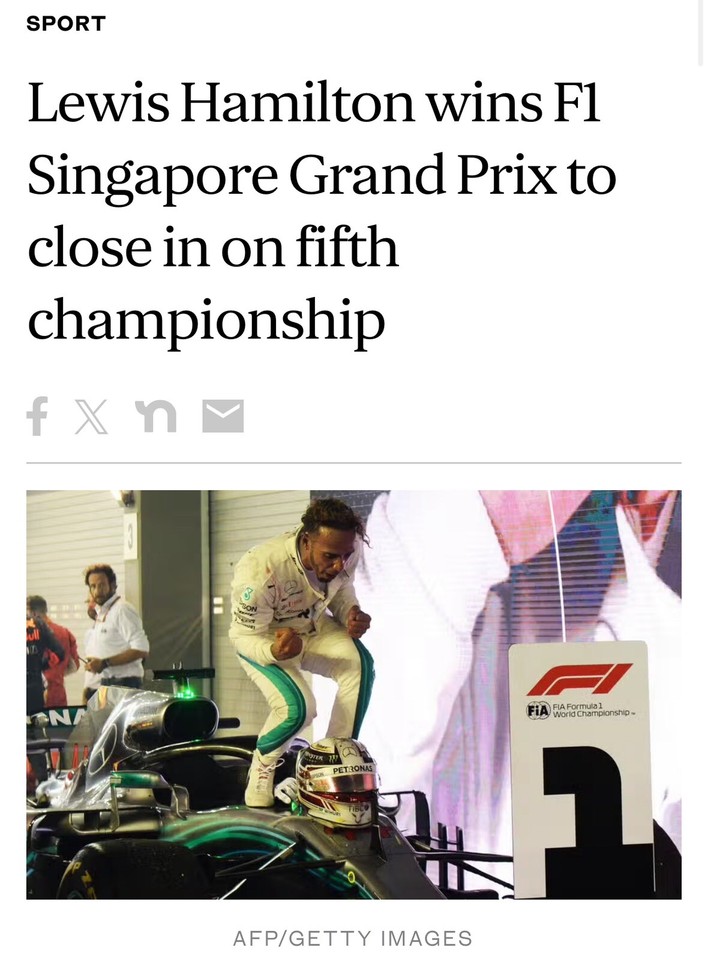 Lewis Hamilton Final Singapore GP F1 Win Signed Autograph Ticket Pass