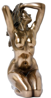 Female Bronzed Nude Statue Figurine.Nude Bronzed Female Sculpture.