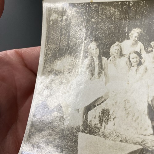 1910s Young Pretty Girls Gals Ladies White Gowns Long Hair Original Photo P15d8 - Picture 7 of 18