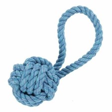 Nuts For Knots Rope Dog Toy Ball Tugger Happy Pet Strong Fun Twisted Cotton Tug