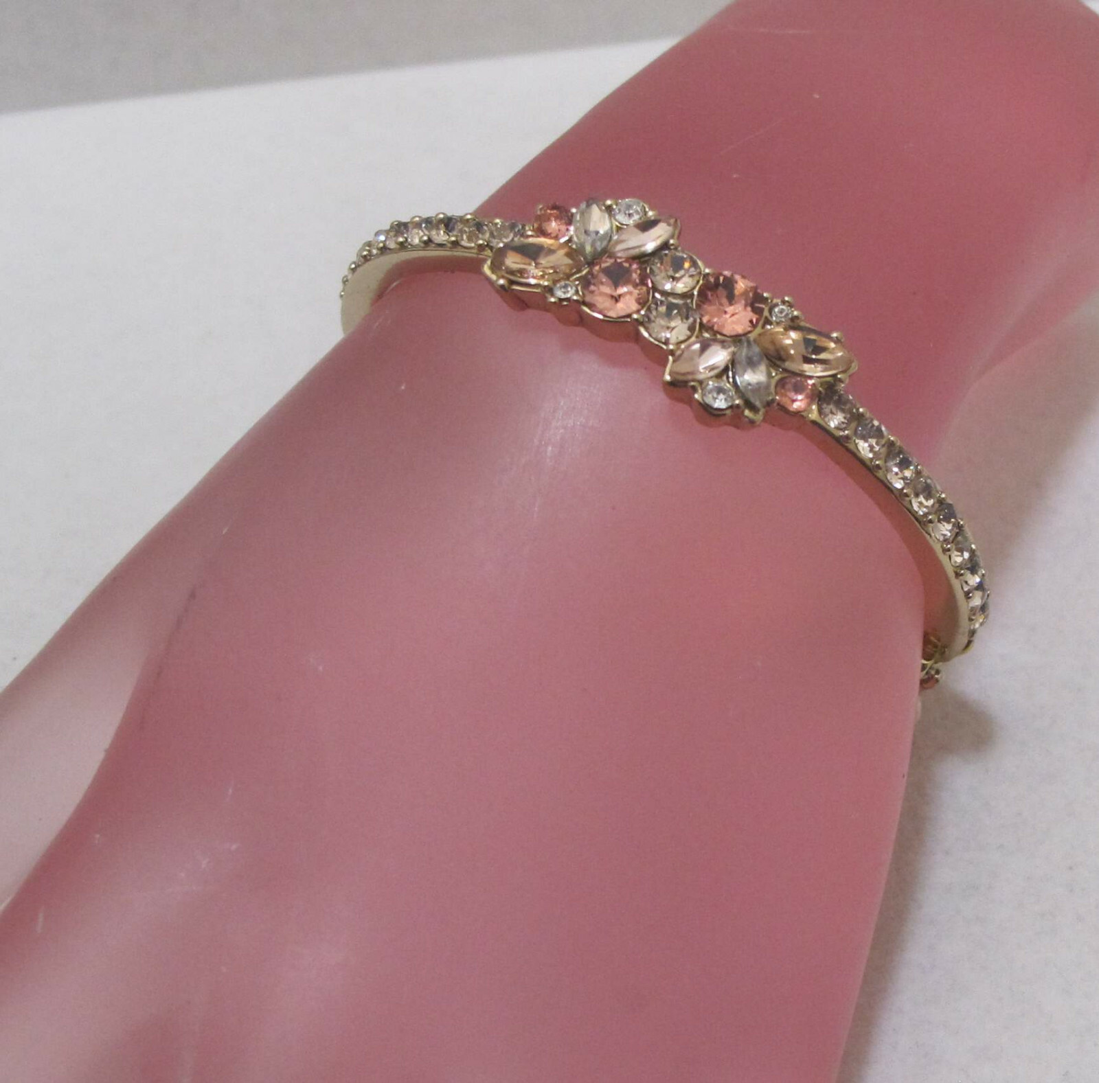 GIVENCHY Pink & Clear Multi-Shape Crystals Gold T… - image 7