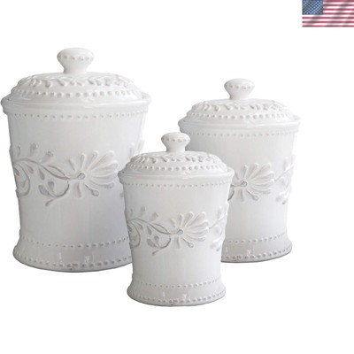 Elegant Ceramic Storage Canisters - 5x5, 6x6, 7x7 Sizes for Kitchen Essentials