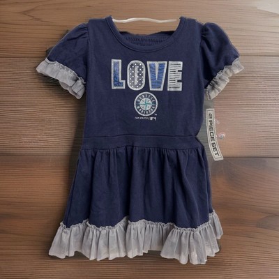 Love Seattle Mariners baby Girl cheer dress 2T Navy Blue and Gray Baseball MLB