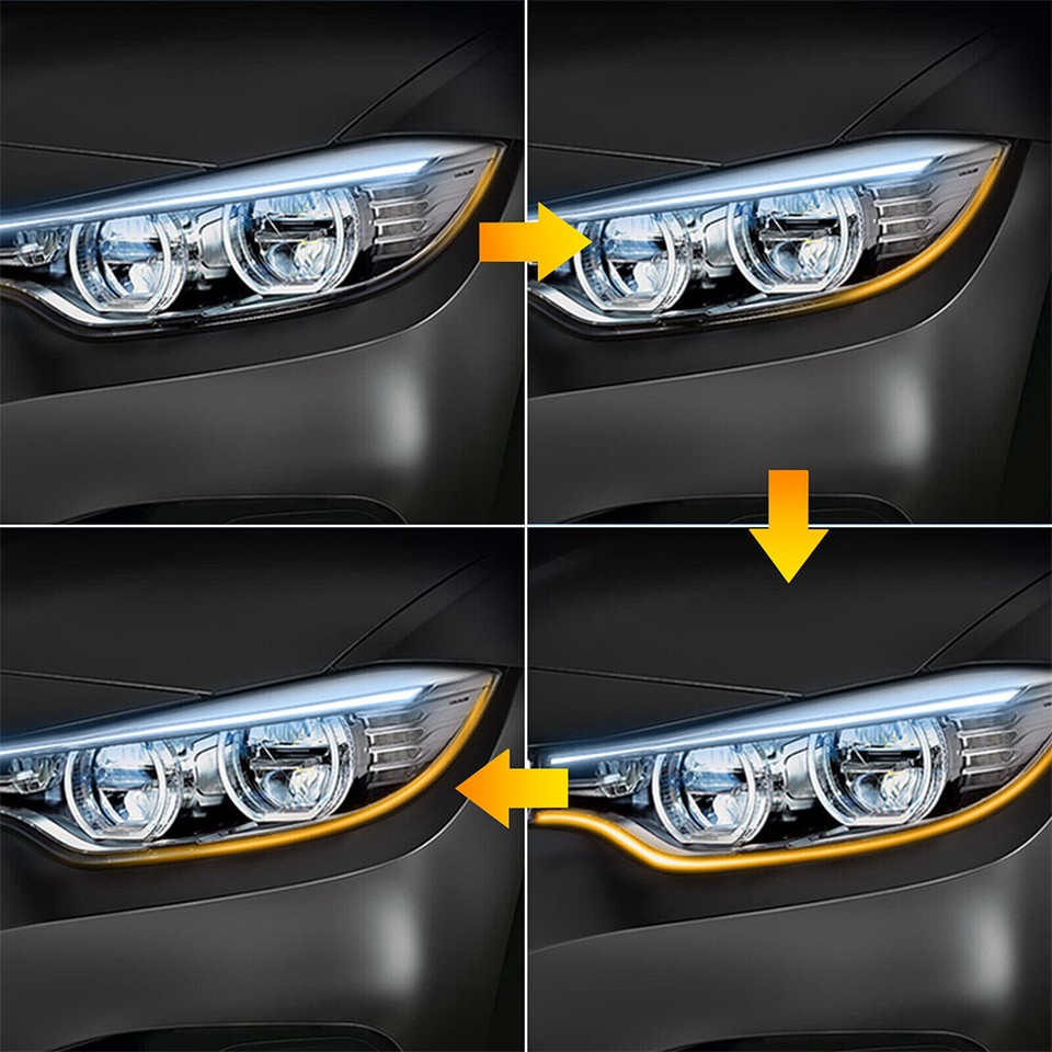 2x 30cm LED Strip Daytime Running Light DRL Light White / Yellow DC 12V-in LED S - Foto 6