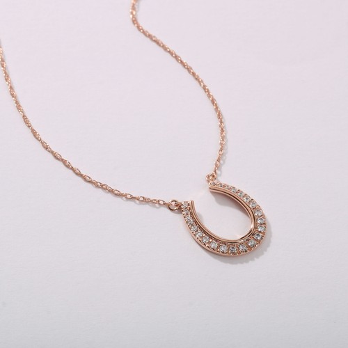 Collar colgante herradura de diamante TDW oro blanco de 10 K 1/6 quilates - Imagen 12 de 28