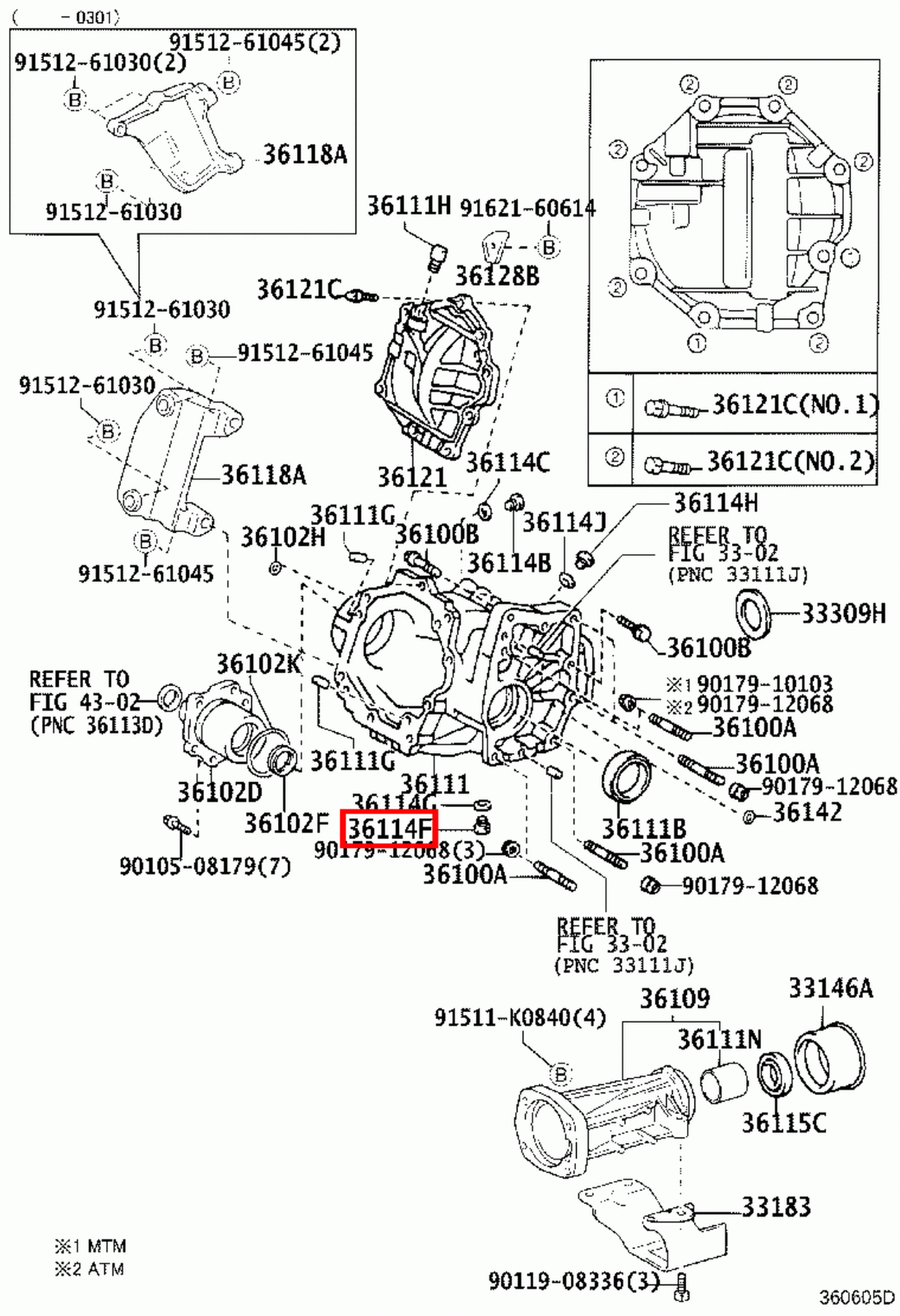 Genuine Allion ZZT245 Alphard MNH15 ANH15 Transfer Case Drain