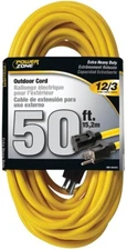 POWER ZONE 50 FT OUTDOOR EXTENSION CORD 12/3 YELLOW EXTRA HEAVY DUTY BRAND NEW