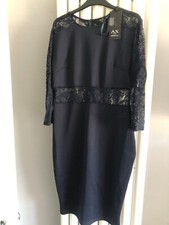 Bnwt Ax Paris Navy Blue Lace Midi Dress Size 16