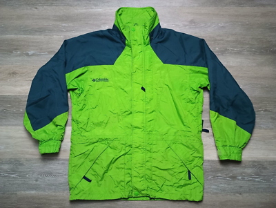 Columbia Sportswear Parka vtg 90s Jacket Lime Action Green RARE