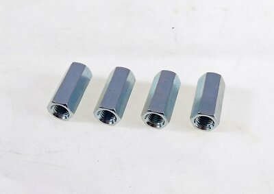 4 Pack 1/4-28 X 7/8'' Long Fine Thread Hex Coupling Nut with Zinc Plate