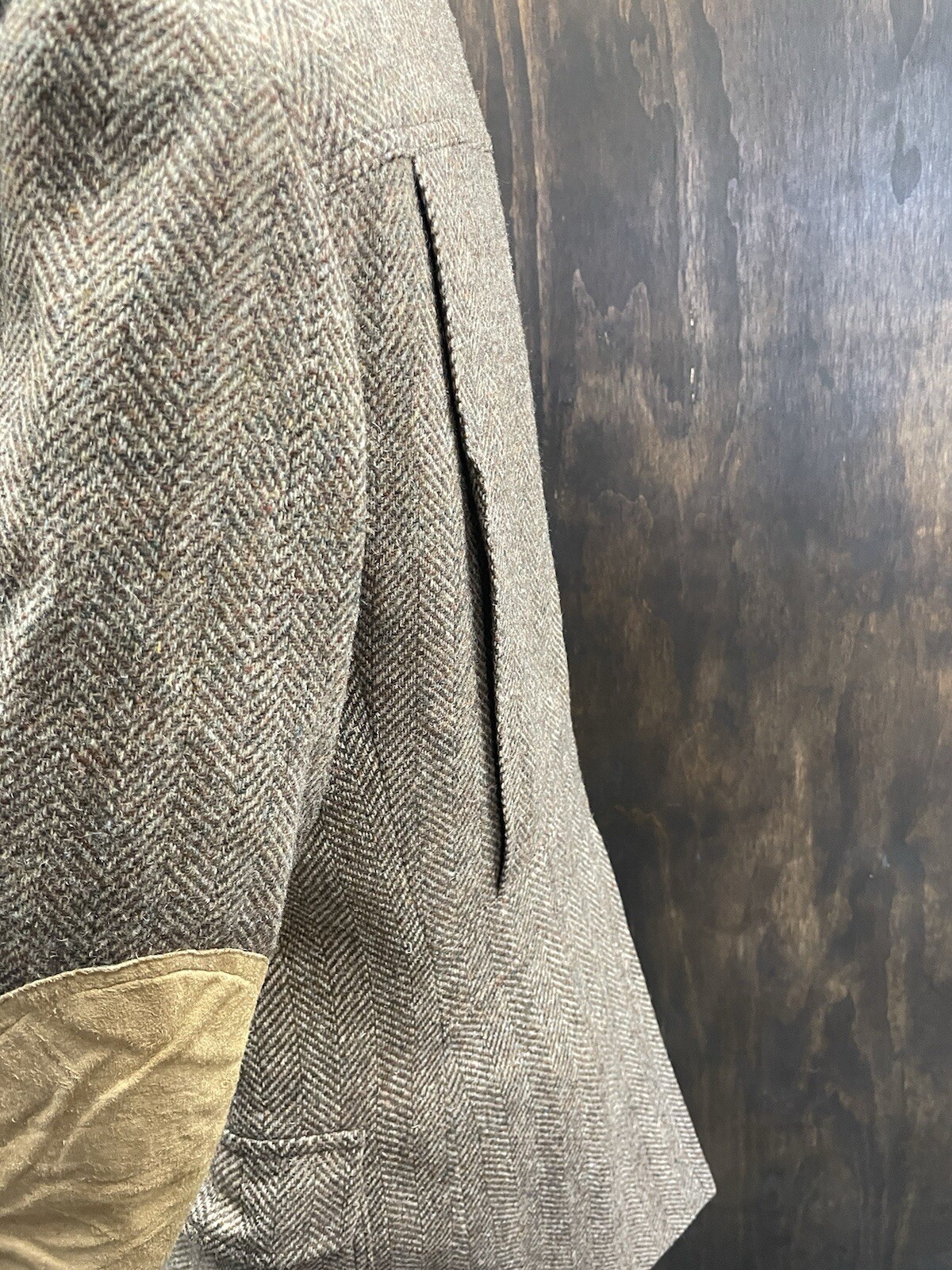 PENDLETON Vintage Suede Elbow Patch Herringbone T… - image 4