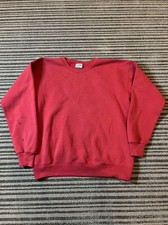 Vintage Lee Sturdy Sweats Red Pullover Sweatshirt Size L Made In USA Read