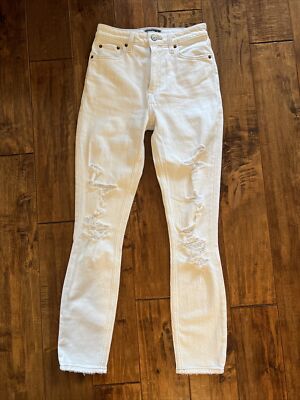 NWT Abercrombie & Fitch Simone White High-Rise Jeans Pants Stretch Size 00 24