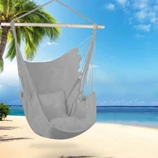 Segmart Hammock Hanging Chair with Pillows Light Grey K4