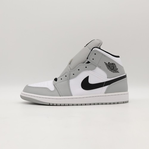 554724-092 Nike Air Jordan 1 Mid Light Smoke Grey Black White (Herren) - Bild 2 von 10