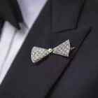 Brooch Pin 14K White Gold Plated 2.20Ct Round Cut Real Moissanite Men's Vintage
