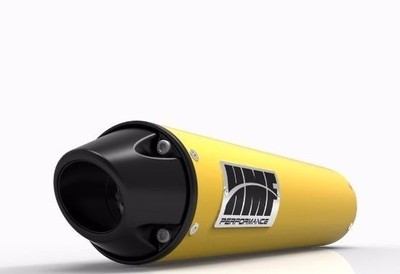 HMF PERFORMANCE SLIP ON EXHAUST YELLOW W/ BLACK EURO CAP LTZ400 Z400