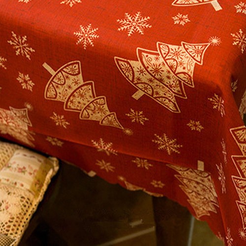 Christmas Tablecloth Table Rectangle Printed Fabric Cover Xmas Party Decoration - Picture 4 of 14