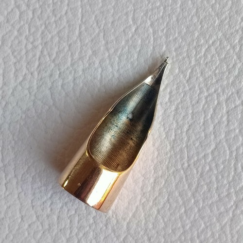 Pluma de fuente vintage Sheaffer Snorkel pluma pluma pluma pluma 14 k *¡astillada rota!! Piezas de repuesto - Imagen 7 de 7