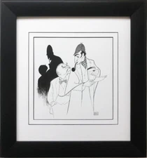 Al Hirschfeld "Sherlock Holmes & Dr. Watson " CUSTOM FRAMED ART Literature Doyle