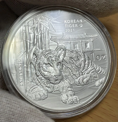 2021 South Korea Tiger 1 oz Silver  BU