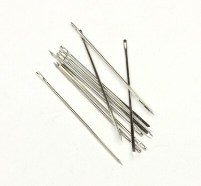 Nadel Perlennadel Ledernadel Spitze dreieckig Platin 49x1mm Näh Sticknadel