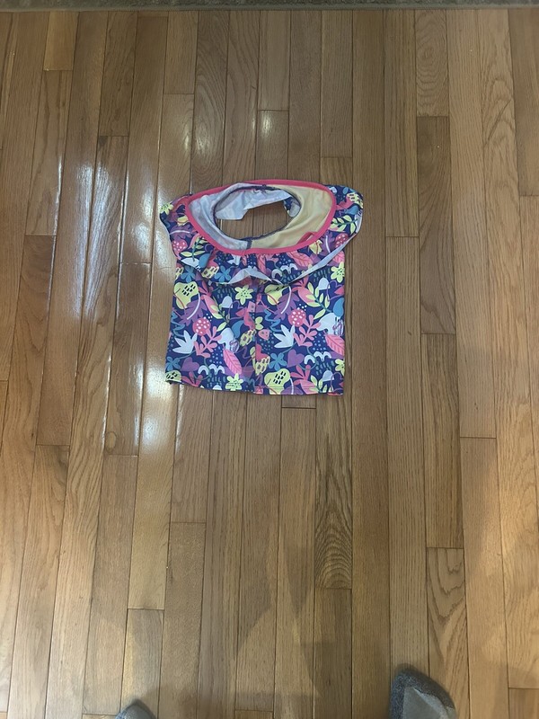 Girls Lands End one shoulder ruffle tankini size slim 10 brand new