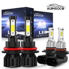 For Dodge Ram 1500 2002-2005 Led Headlight Hi-Low Beam Fog Light Bulbs White 4x