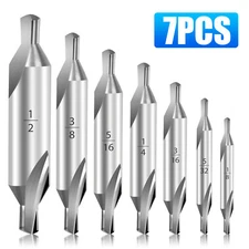 7pcs 1/2 5/32 1/4 1/8 3/8 3/16 5/16 HSS Countersink Center Drill Bits Set Tool