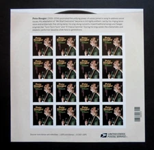 2022 Pete Seeger - Cat # 5708a  NDC Imperforate Sheet Of 16 Forever Stamps