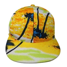 Mudd Snapback Hat Multicolor One Size Adjustable All Over Print Palm Tree