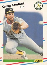 Carney Lansford 1988 Fleer 285 Oakland Athletics BASEBALL Card