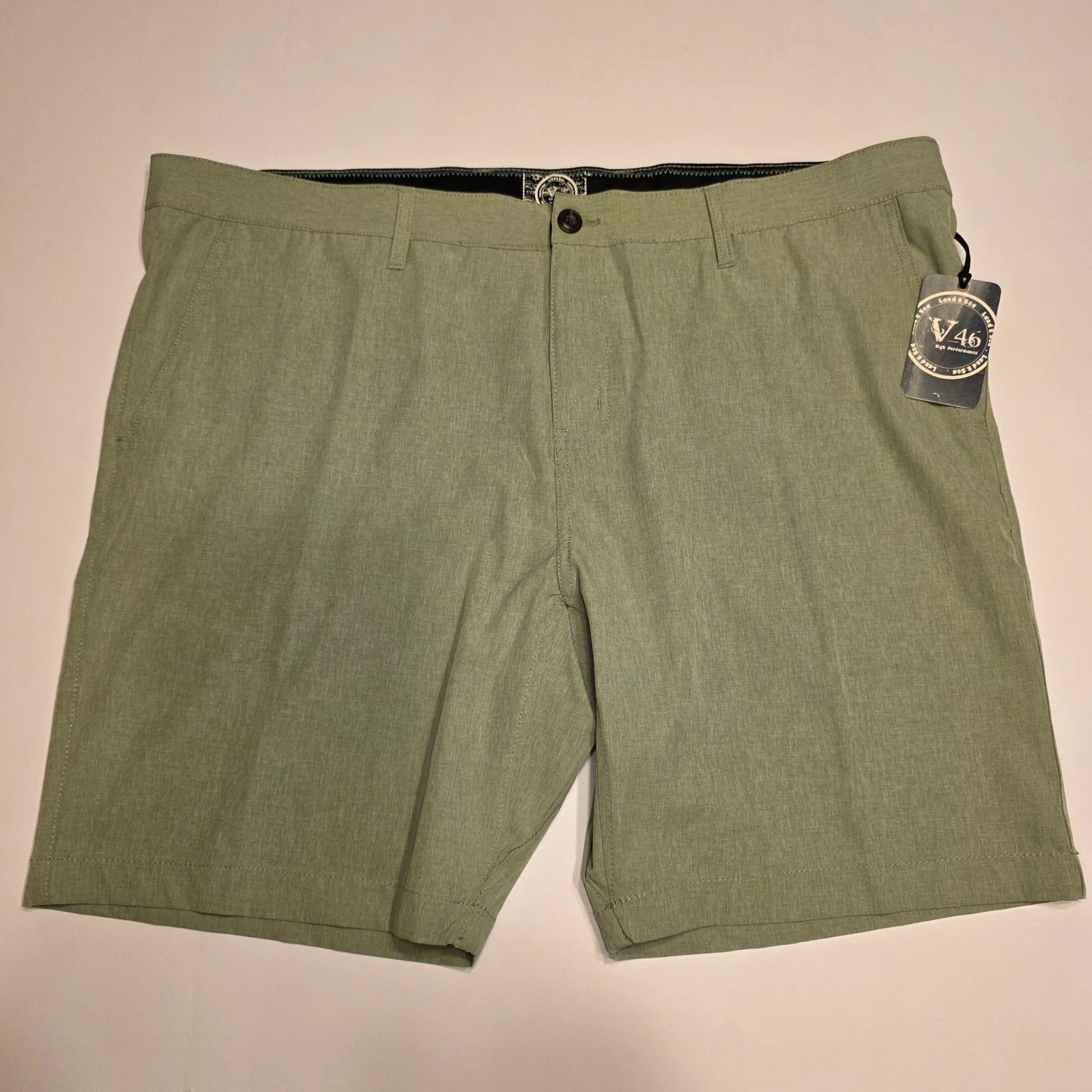 Vintage 1946 V46 Land & Sea Performance Hybrid Shorts Green Mens 42 Quick-Dry