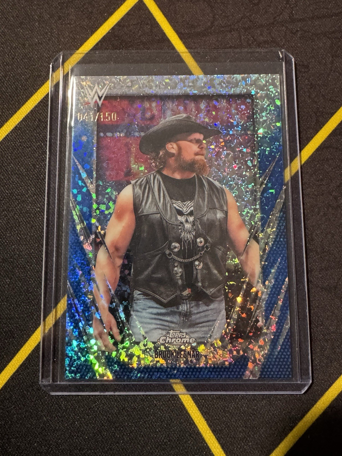 2026 Topps Chrome WWE #168 Brock Lesnar Blue Mini Diamonds /150