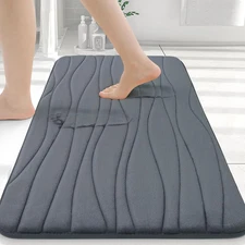 Memory Foam Bath Mat Super Soft Absorbent Non Slip Quick Dry 24x17 Inch