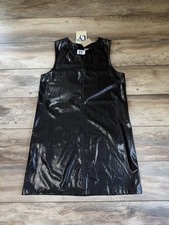 NWT Vintage Women’s Black Racer Textured Mini Dress Size Medium