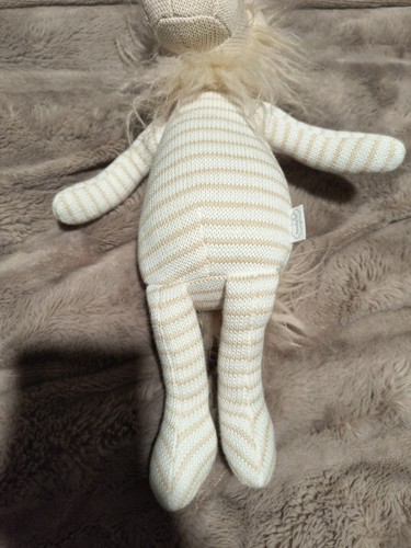 Mud Pie Lion Sweater Knit Striped Fluffy Mane Plush Animal Baby Lovey Mudpie - Picture 5 of 11