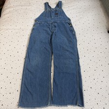 Vintage Big Smith Overalls Bibs Men's L Blue Carpenter Denim Jeans Workwear Farm