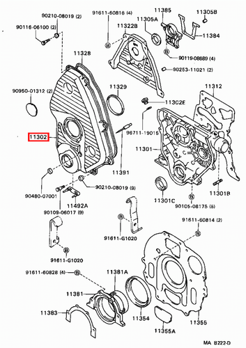 Genuine LandCruiser LJ77 LJ73 LJ72 LJ71 LJ70 2L T 2L 3L Timing Chain Belt Cover - Picture 15 of 20