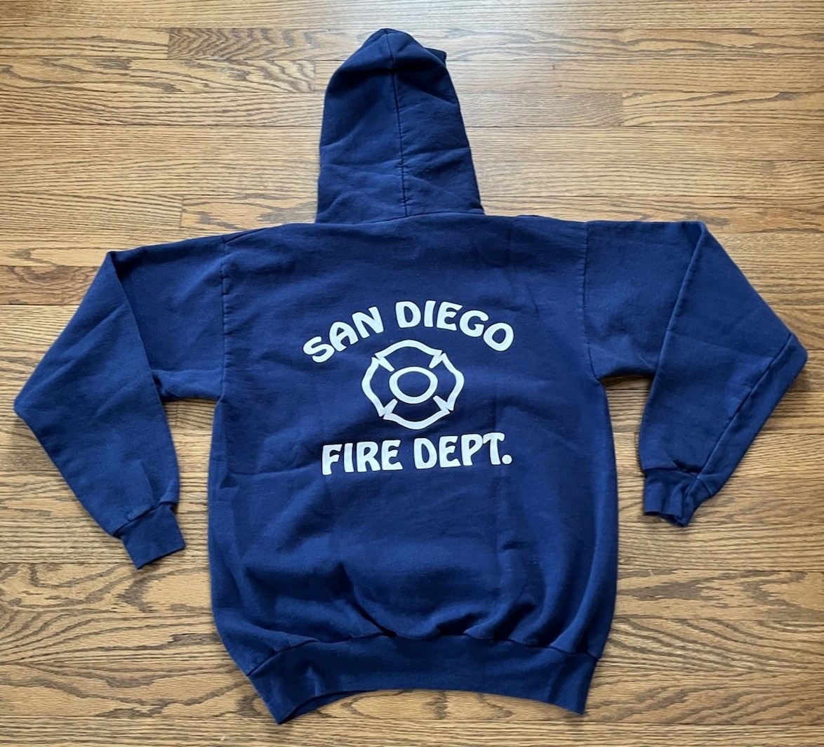 San Diego Fire Department Blue Hoodie Sweatshirt Men’s Medium California