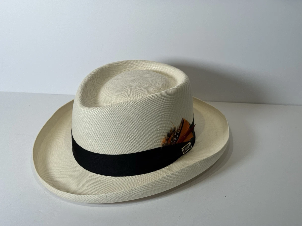 Retro Dobbs 5th Avenue, NY, Unisex Panama Straw Fedora-Size 7-3/8 and Hatbox s-l1200.jpg main image 2
