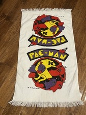 Vintage 1980’s Cannon Midway PAC Man Bath Towel Made In USA . 100% Cotton