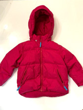 Land's End kids size S 4 Down Filled Puffer Coat Removable Hood Pink Excellent